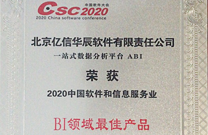 行業(yè)領(lǐng)跑！億信ABI榮獲2020年BI領(lǐng)域最佳產(chǎn)品獎